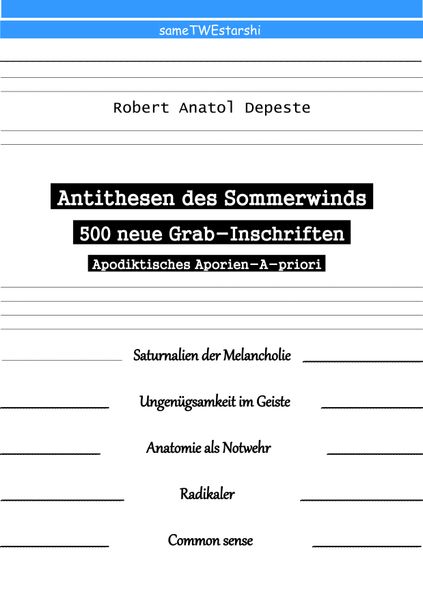 Cover von Antithesen des Sommerwinds