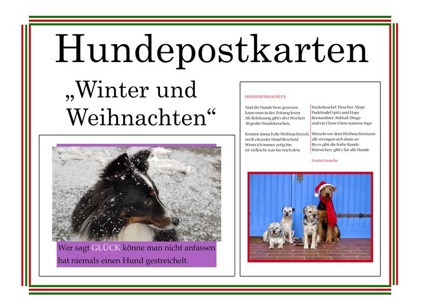 Cover von Hundepostkarten – Winter und Weihnachten