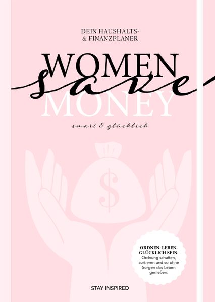 Cover von Women save Money | Haushalts- und Finanzplaner für Frauen inkl. Spar-Tipps und Spar Challenge für Einnahmen und Ausgaben | Rosa Budgetplaner für 1 Jahr