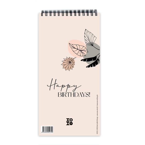 Cover von Geburtstagskalender „leaves line art“, ohne Jahreszahl
