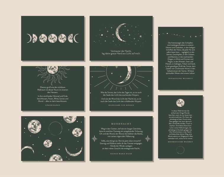 Cover von Schönes Postkarten Set „Sei wie der Mond“