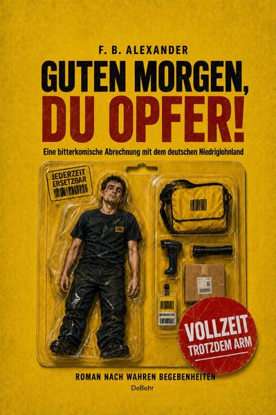 Cover von Guten Morgen, du Opfer! – Eine bitterkomische Abrechnung mit dem deutschen Niedriglohnland – Roman nach wahren Begebenheiten