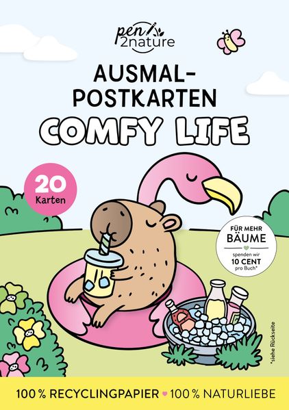 Cover von Comfy Life I 20 Ausmal-Postkarten