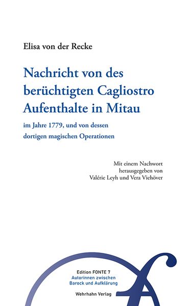 Cover von Nachricht von des berüchtigten Cagliostro Aufenthalte in Mitau im Jahre 1779, und von dessen dortigen magischen Operationen