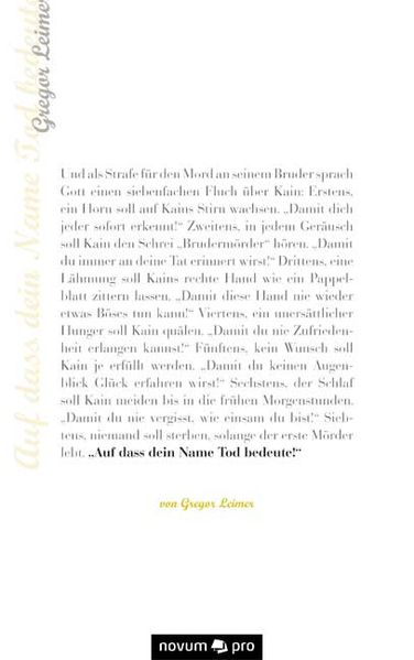 Cover von Auf dass, dein Name Tod bedeutet