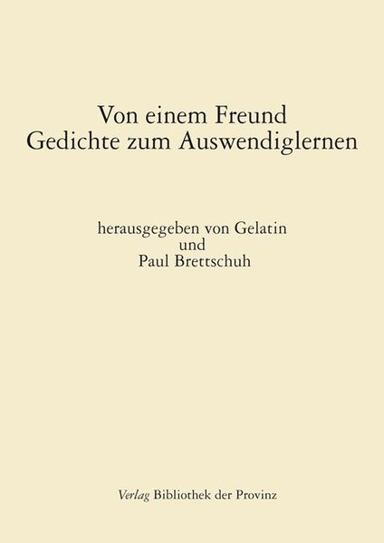 Cover von Von einem Freund. Gedichte zum Auswendiglernen