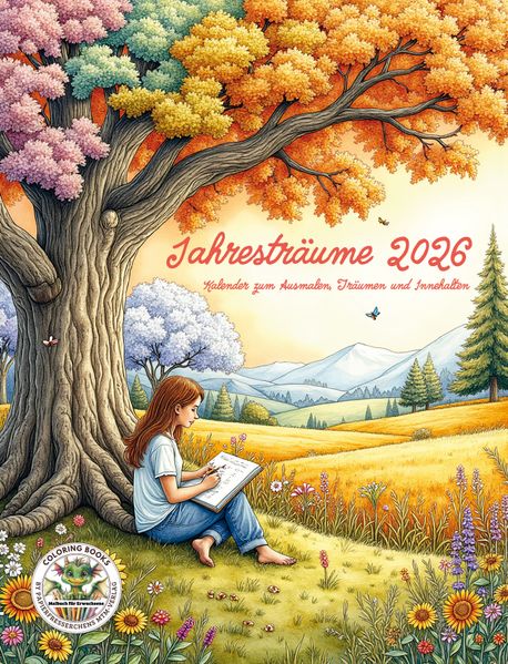 Cover von Jahresträume 2026 – Kalender zum Ausmalen, Träumen und Innehalten
