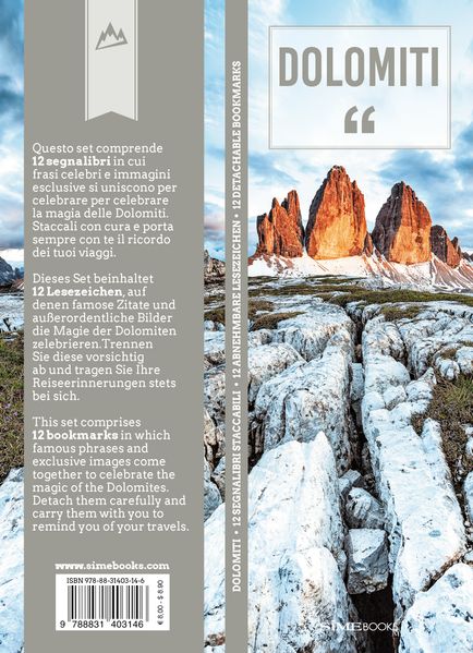 Cover von Lesezeichen-Set Dolomiti – Dolomiten